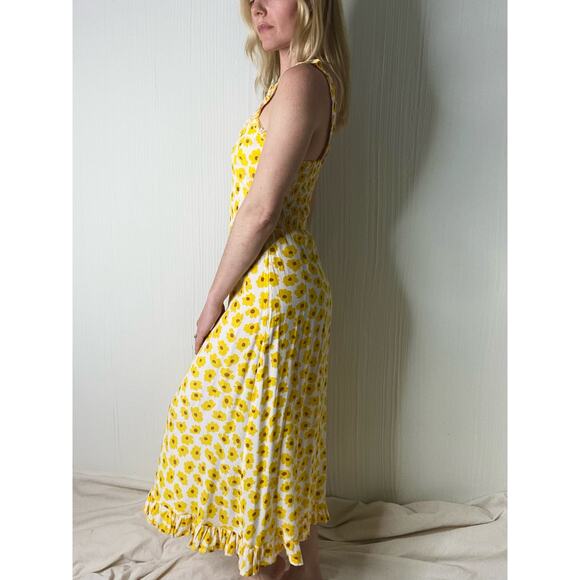 FAITHFULL THE BRAND Noemie Marigold Constance Floral Midi Dress US 4 - Picture 7 of 14
